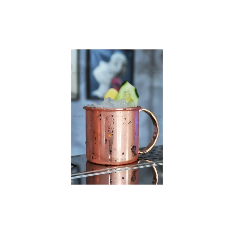 Lot de Verre Moscow Mule, 4 Tasses Moscou Mule avec 4 Pailles