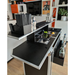 Comptoir de Bar Portable à Valise Trolley