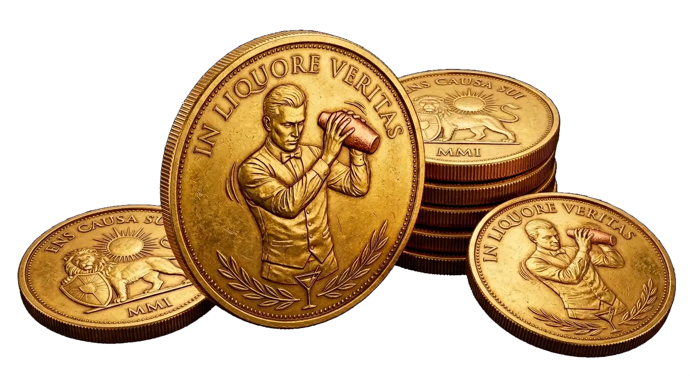 Les jetons d&rsquo;or In Liquore Veritas