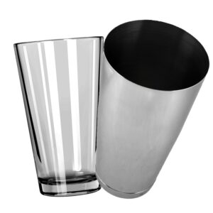 Verre à mélange et shaker Boston inox poli, les deux pièces