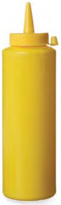 Flacon doseur à pression 20 cl jaune pour sirops et jus
