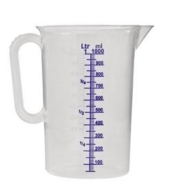 Récipient gradué 1 litre en plastique transparent – Image 3