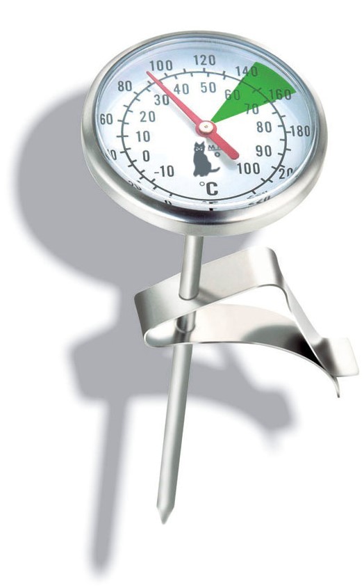 Thermomètre à lait Motta à clip, plage verte 60-70 °C