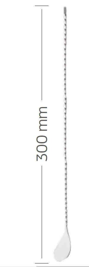 Cuillère à cocktail torsadée 30 cm inox – Image 2