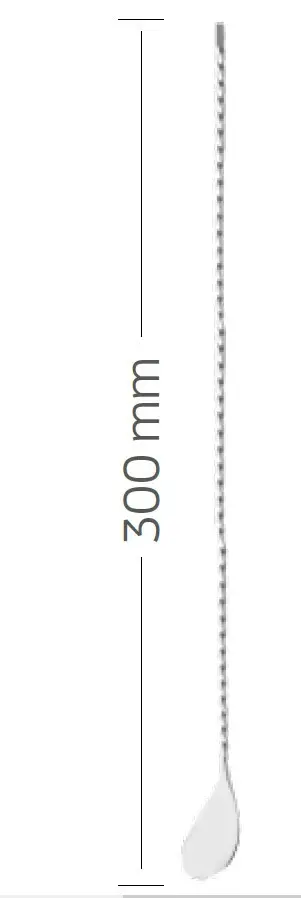 Cuillère à cocktail torsadée 30 cm inox – Image 2
