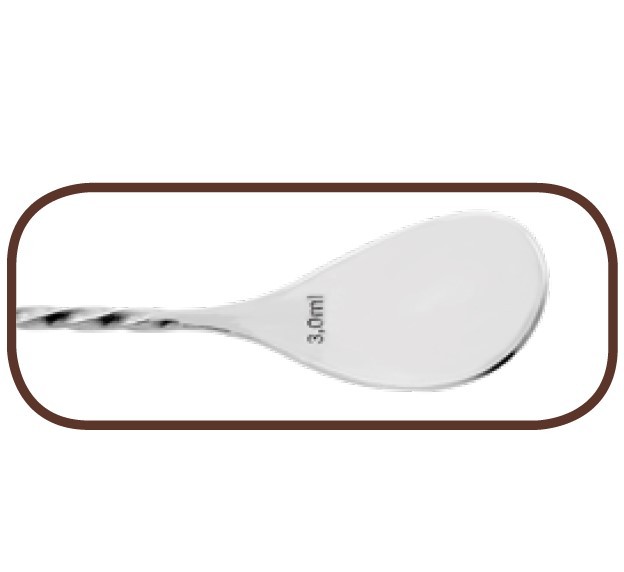 Cuillère à cocktail torsadée 30 cm inox – Image 3