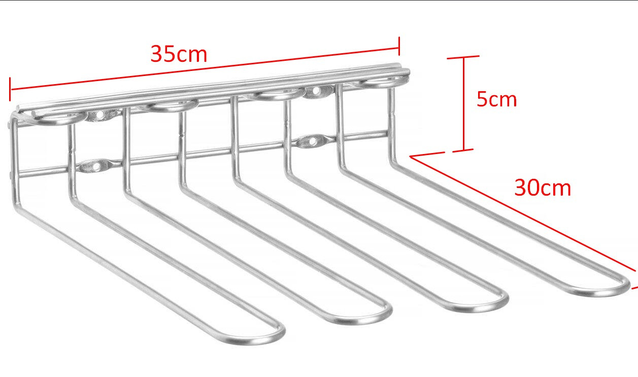 Porte-verres suspendu en inox 35 x 30 cm – Image 2