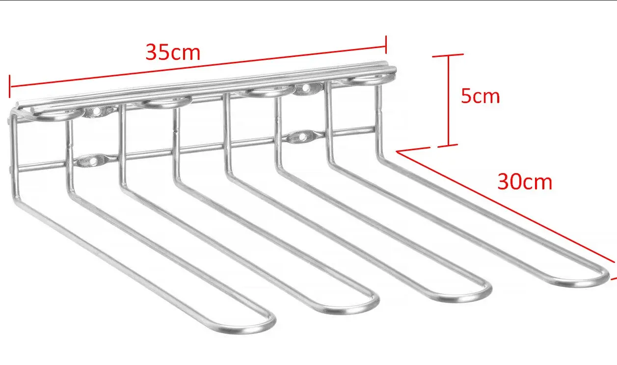 Porte-verres suspendu en inox 35 x 30 cm – Image 2