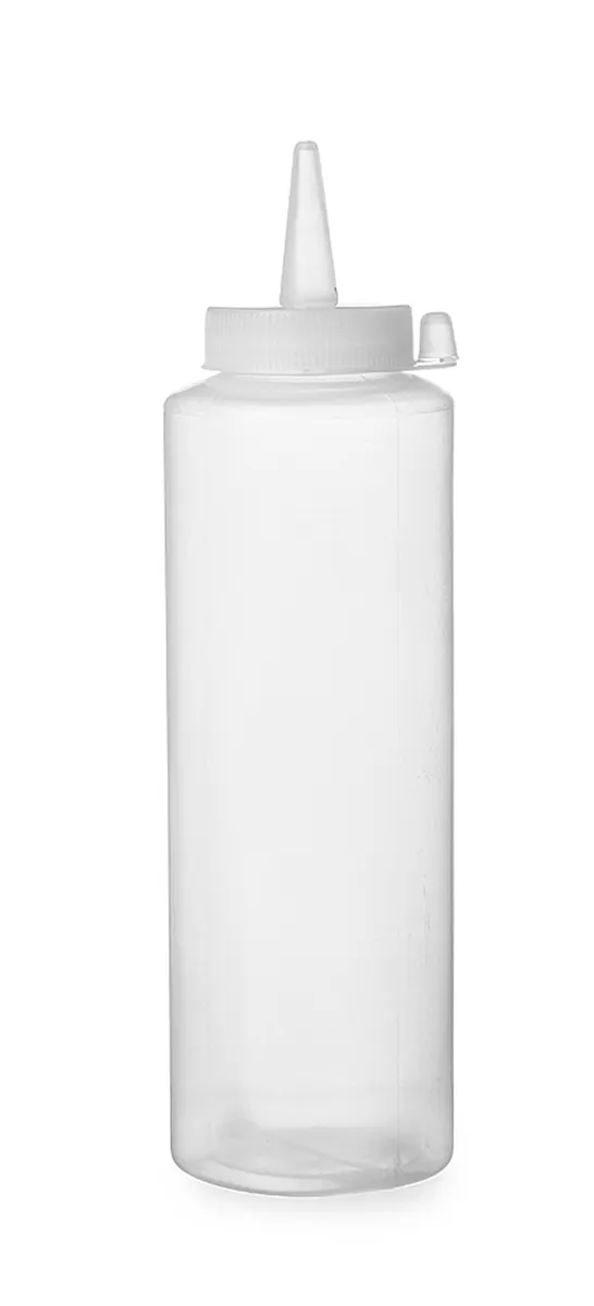 Flacon doseur à pression 35 cl transparent pour sirops