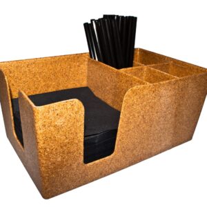 Distributeur de pailles et serviettes en éco-bois