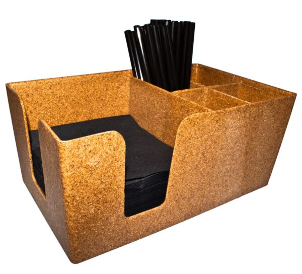 Distributeur de pailles et serviettes en éco-bois