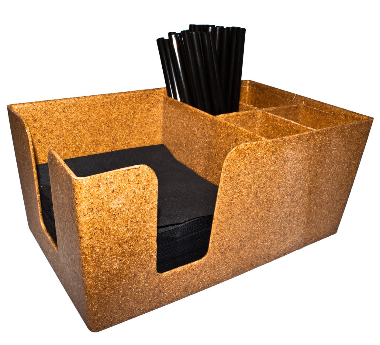 Distributeur de pailles et serviettes en éco-bois