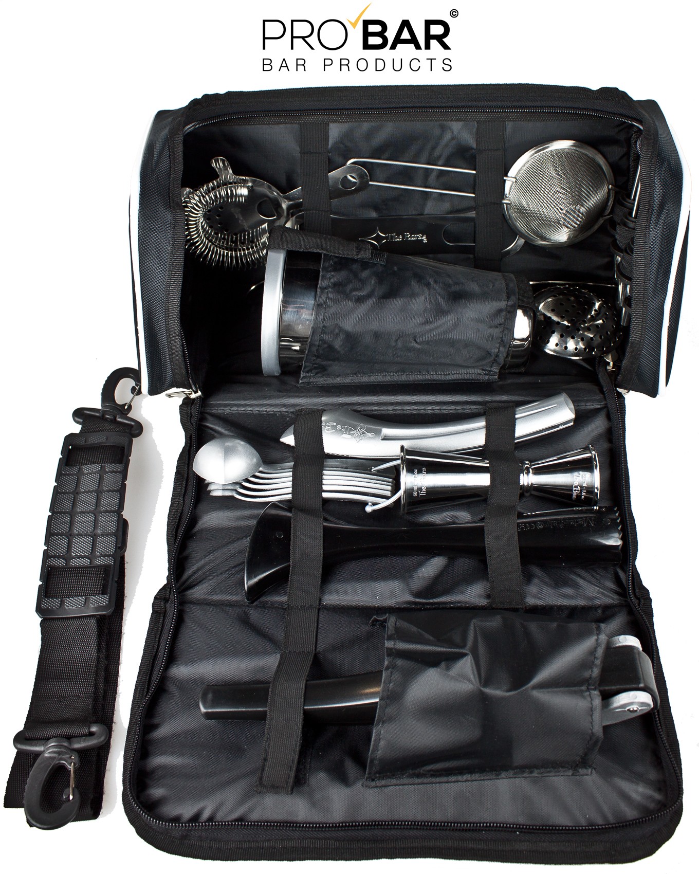 Sac barman en similicuir avec kit barman de 17 pièces – Image 3