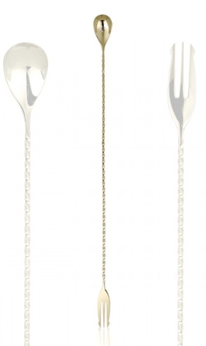 Cuillère à cocktail Lumian à trident 40 cm, inox 18/10 – Image 5