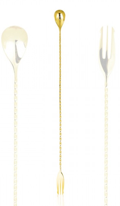 Cuillère à cocktail Lumian à trident 40 cm, inox 18/10 – Image 3