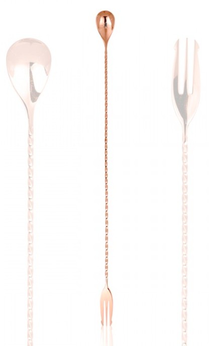 Cuillère à cocktail Lumian à trident 40 cm, inox 18/10 – Image 4