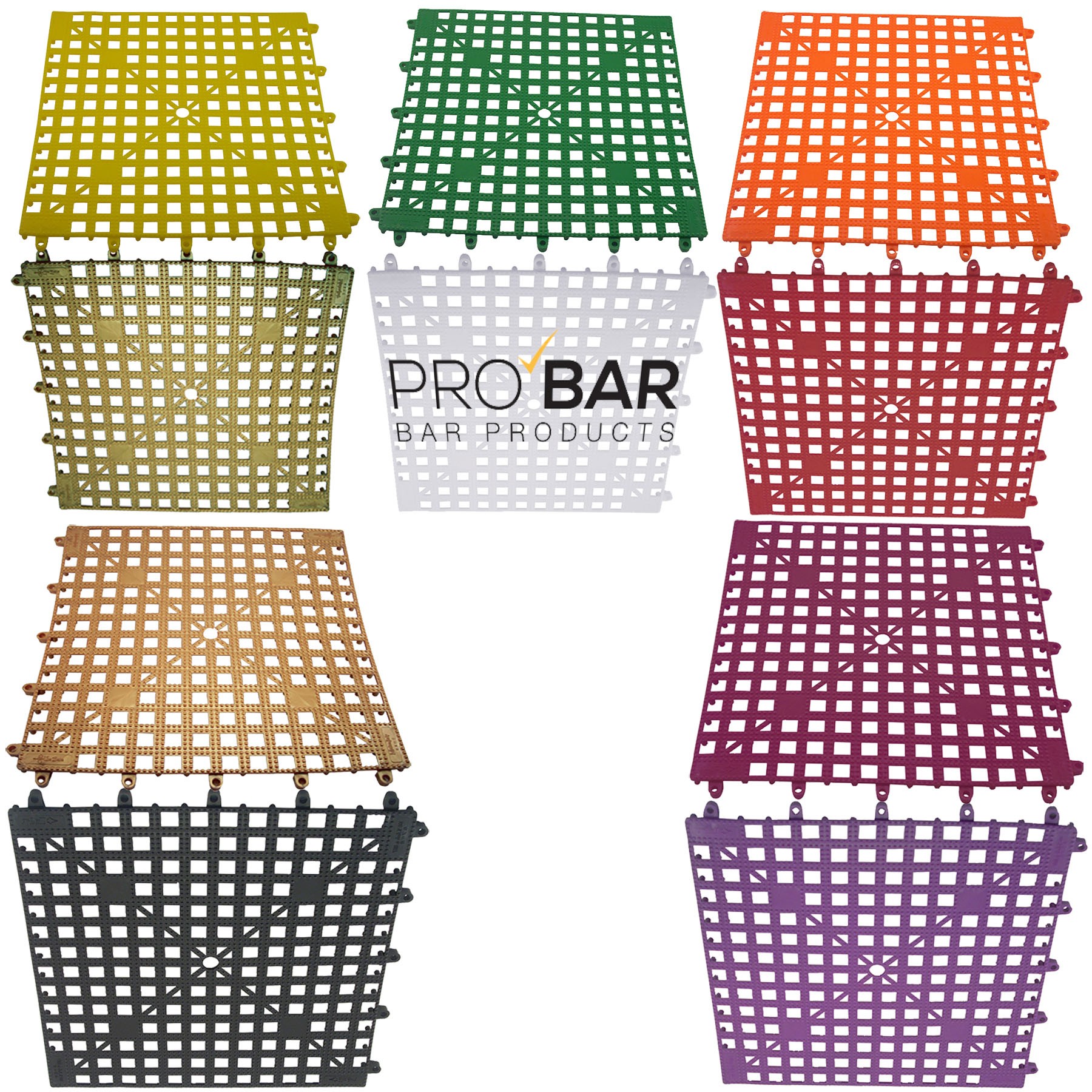 Tapis sous-verres modulaire The Bars 33 x 33 cm, caoutchouc