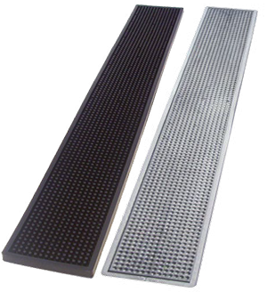 Tapis de bar 70 x 10 cm en caoutchouc naturel, bord renforcé