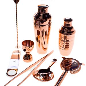 Kit barman Lumian cuivre, 8 pièces en inox plaqué