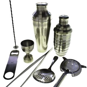 Kit barman Lumian bronze, 8 pièces en inox plaqué