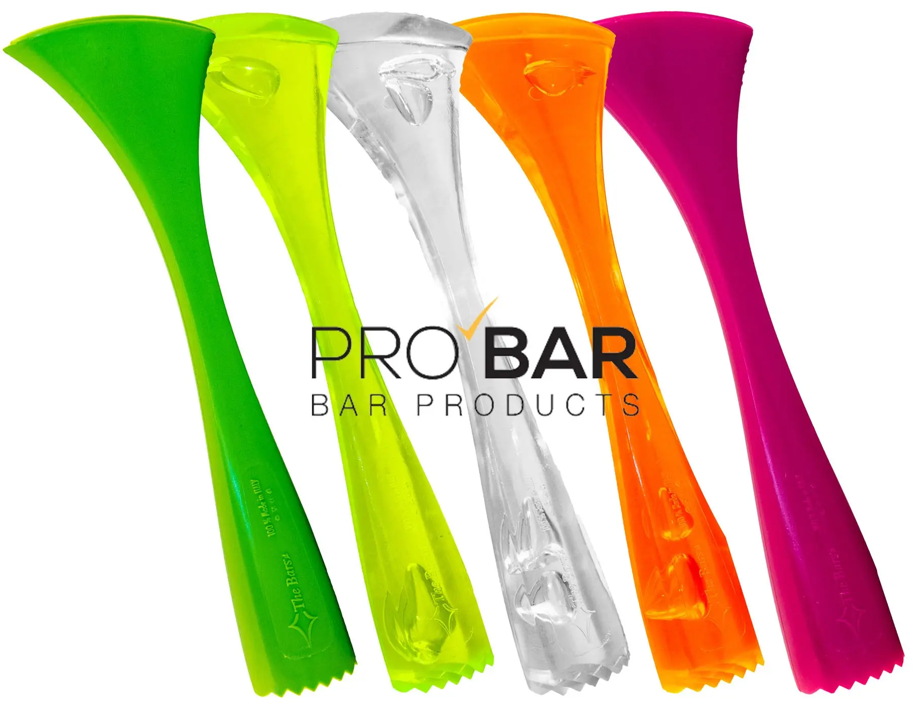 Pilon à cocktail ergonomique à tête crantée 21 cm, polycarbonate