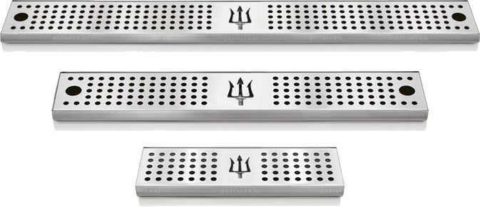 Tapis de bar en inox perforé Lumian, 30, 60 ou 90 cm