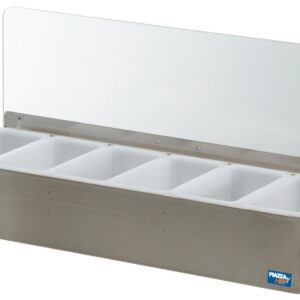 Boîte à condiments 6 bacs en inox, 45 cm