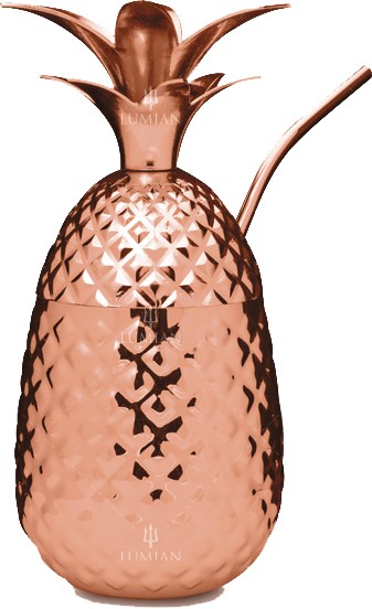 Verre ananas Lumian 50 cl en inox cuivré, avec paille – Image 3