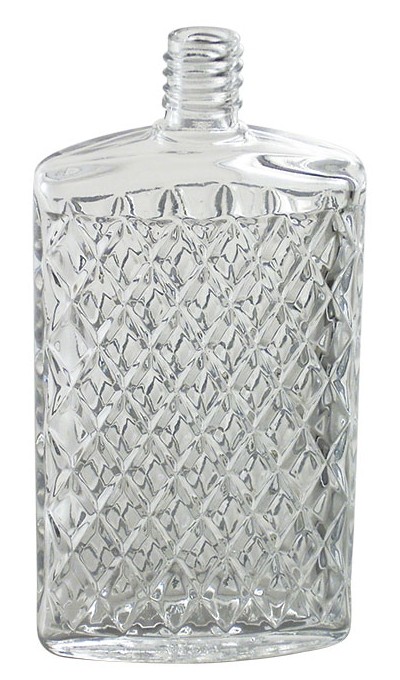 Bouteille yarai avec bouchon, en verre gravé