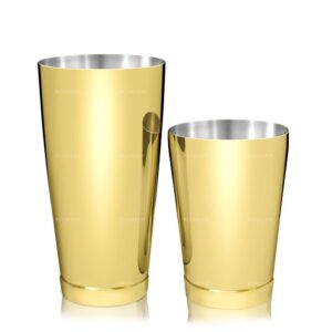 Shaker Boston Kenko Lumian, timbales 28 et 18 oz en inox 1 mm - Or