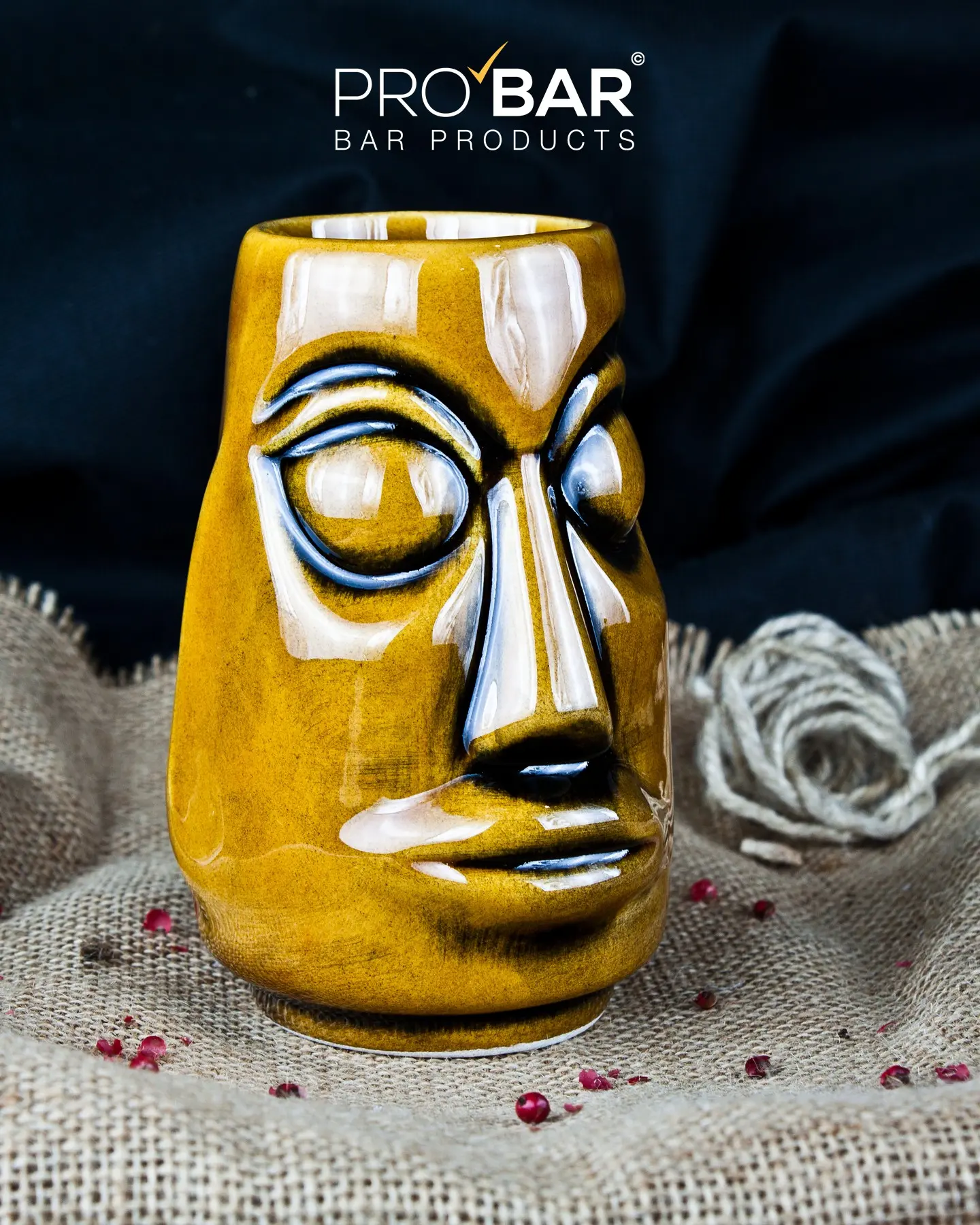 Mug tiki Moai miel en céramique, 500 g