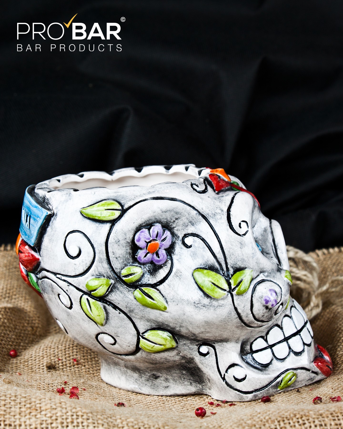 Mug tête de mort mexicaine en céramique, 500 g – Image 2