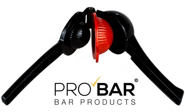 Presse-agrumes PRO noir et rouge à roues continues