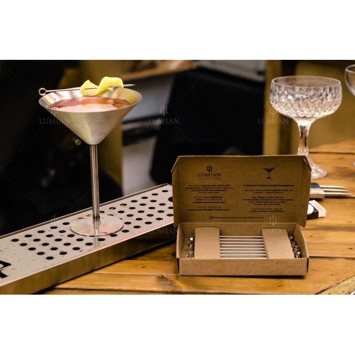 Boîte de 10 piques à cocktail en inox – Image 3