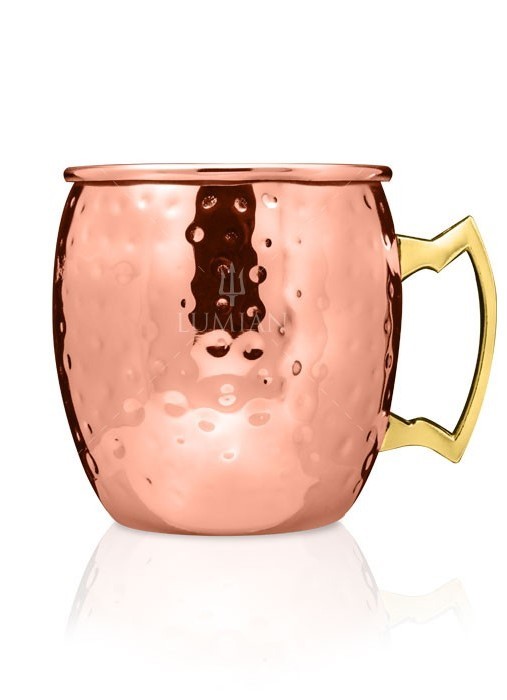 Mug Moscow Mule martelé 50 cl, acier plaqué effet cuivre – Image 2