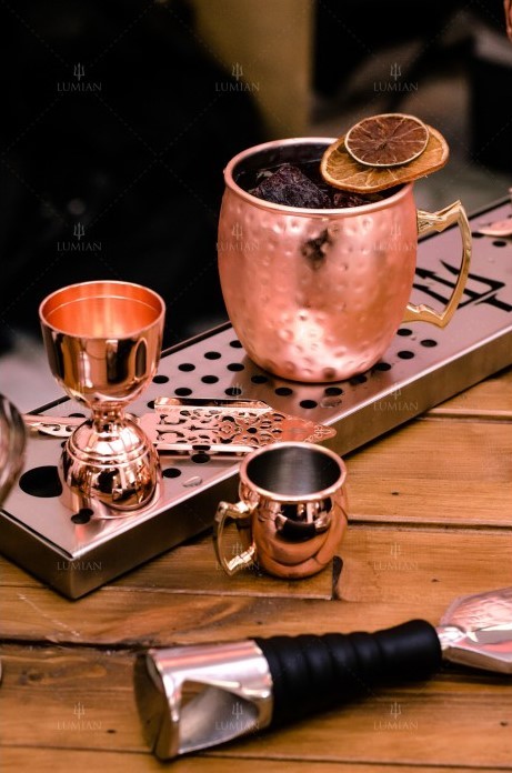 Mug Moscow Mule martelé 50 cl, acier plaqué effet cuivre – Image 3