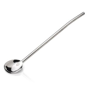 Paille en inox avec cuillère, 22 cm