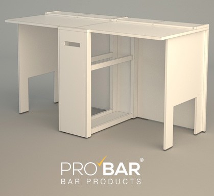 Comptoir de bar en bois pliant, 150 cm – Image 4