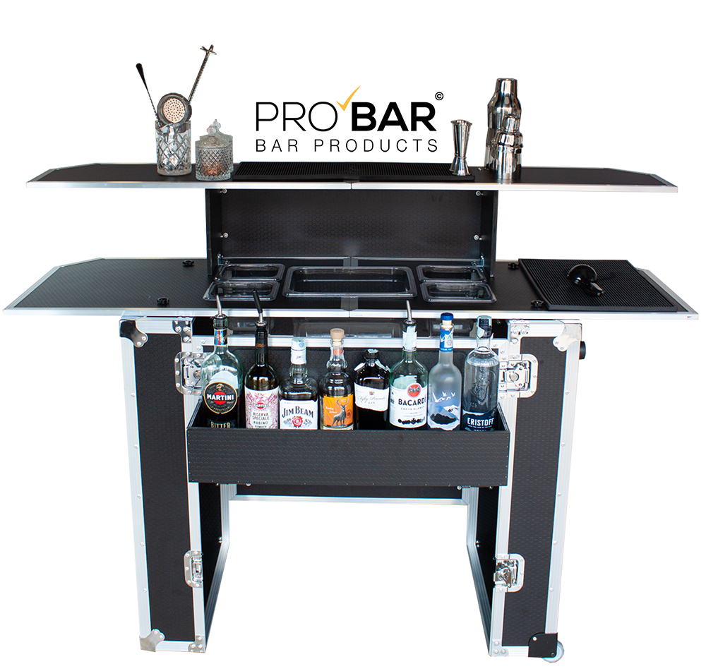 Comptoir de bar portable à valise trolley 160 cm