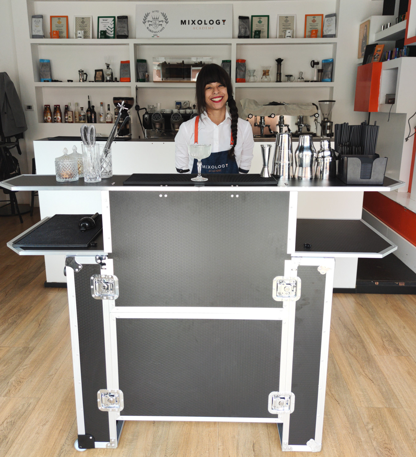 Comptoir de bar portable à valise trolley 160 cm – Image 20