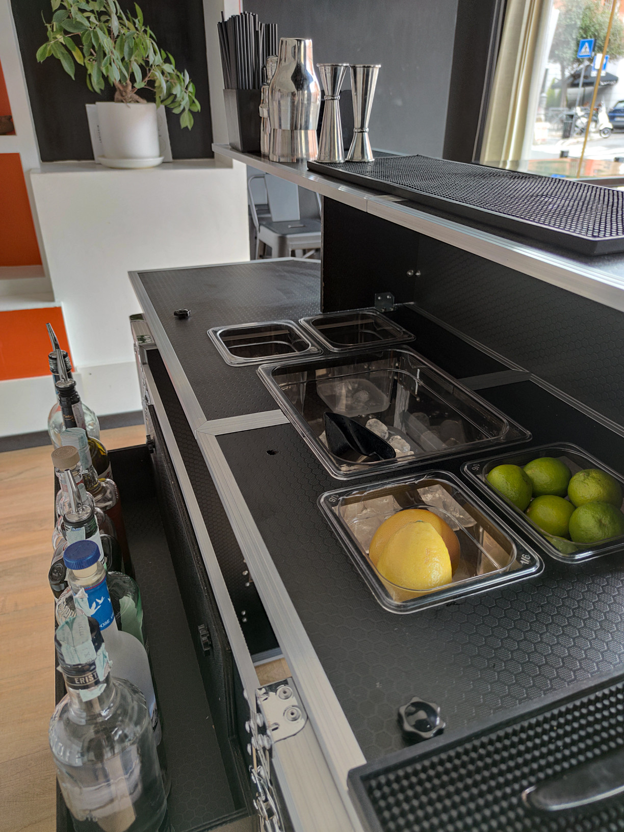 Comptoir de bar portable à valise trolley 160 cm – Image 10