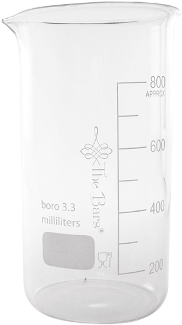 Verre à mélange bécher 80 cl gradué, bec verseur