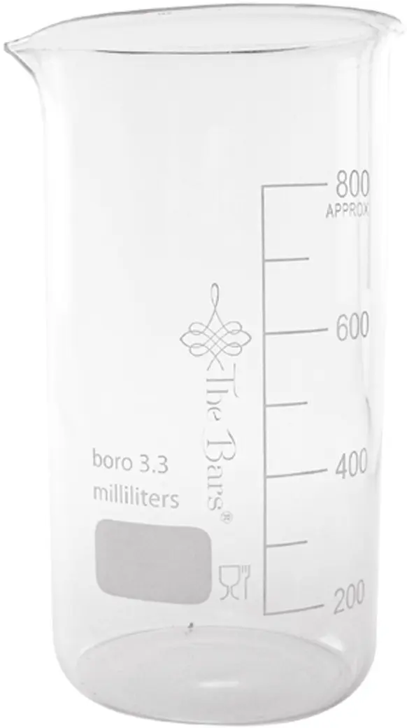 Verre à mélange bécher 80 cl gradué, bec verseur