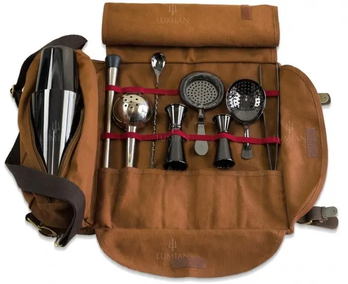Kit barman Lumian en trousse roll, 9 outils – Image 2