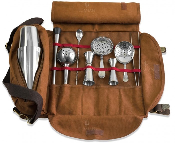 Kit barman Lumian en trousse roll, 9 outils – Image 3
