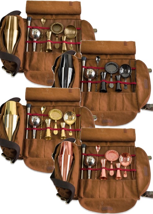 Kit barman Lumian en trousse roll, 9 outils