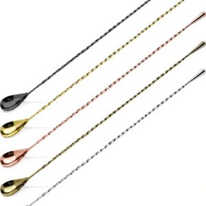 Cuillère à cocktail Drop 40 cm, cinq finitions plaquées