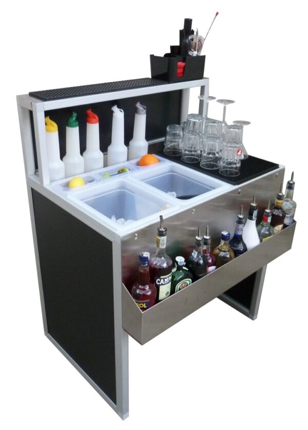 Comptoir de bar pliant 90 cm Smart en inox
