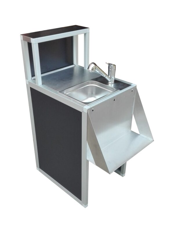 Évier portable en inox 50 cm pour comptoir mobile