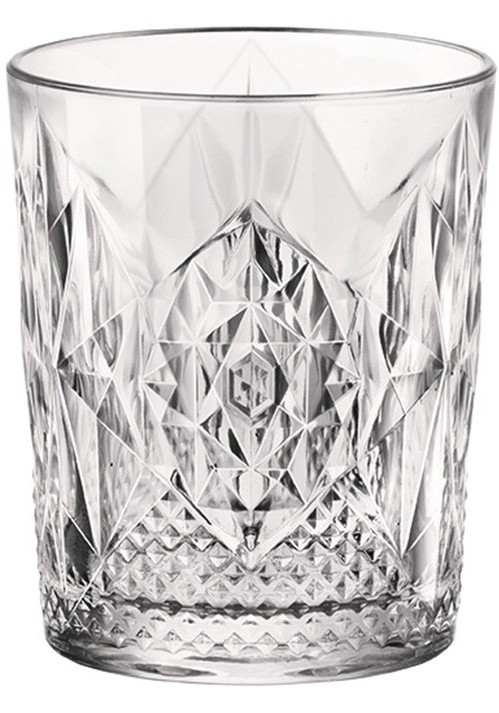 Verre old fashioned Stone 40 cl à reliefs, lot de 6